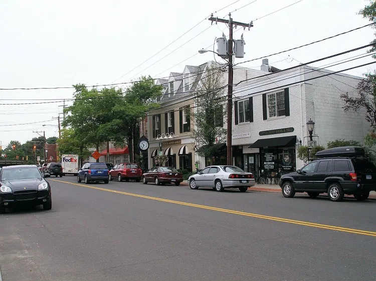 The Boston Post Road through Darien, Connecticut